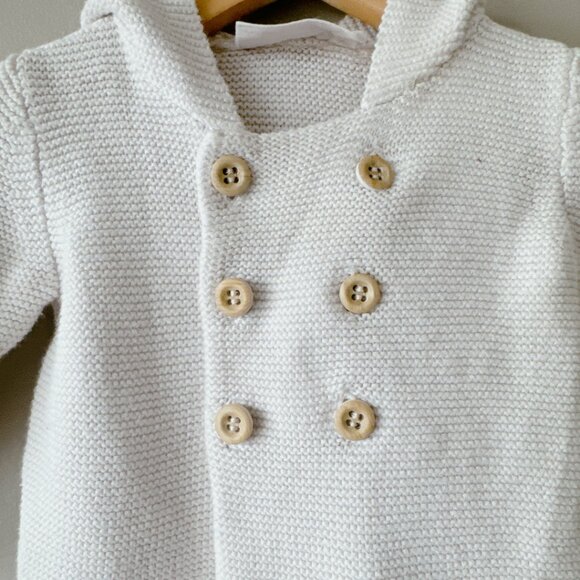 H&M Knit button up hoodie sweater 2-4m unisex baby girl boy kids clothes - Picture 5 of 12